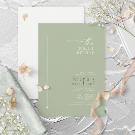 Convites Simples ensaio de casamento de chic Sage Green ID1