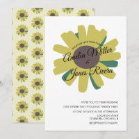 Simples Escritura de Girassol Verde Amarelo Casame