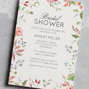 Convites Simples, Eterno Chá de panela de Casamento de Flor