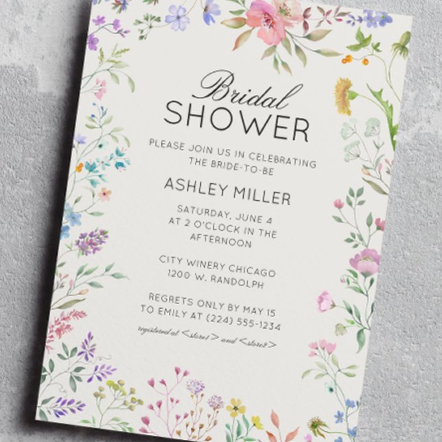 Convites Simples, Eterno Chá de panela de Casamento de Flor (Criador carregado)