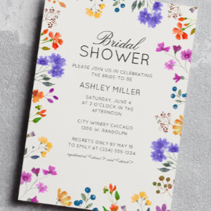 Convites Simples, Eterno Chá de panela de Casamento de Flor