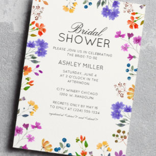 Convites Simples, Eterno Chá de panela de Casamento de Flor