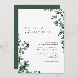 Convites Simples Eucalyptus Greenery   Casamento Casual