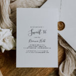 Convites Simples Festa de aniversário Mínima 16<br><div class="desc">Este simples e minimalista convite de aniversário 16 é perfeito para um aniversário moderno. O design simples e elegante apresenta a tipografia de scripts clássicos e ricos em preto e branco.</div>