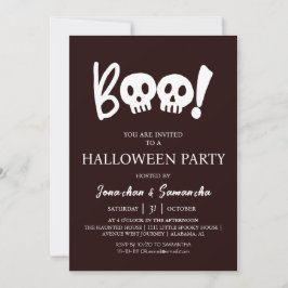 Convites Simples Festa de Halloween do Skull Boo