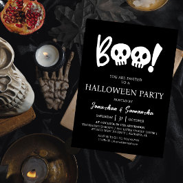Convites Simples Festa de Halloween do Skull Boo