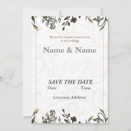 Convites Simples Floral Elegante Personalizável