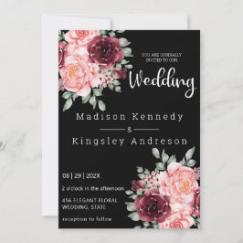 Convites Simples Floral Espetacularmente Elegante Luxuoso