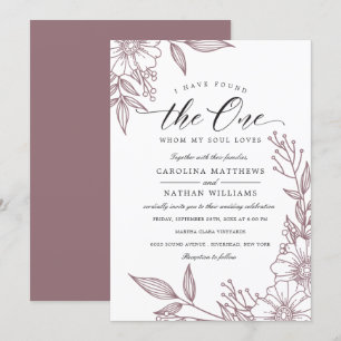 Convites Simples Floral Eu Encontrei O Meu   Casamento Rosa