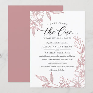 Convites Simples Floral Eu Encontrei O Único  Casamento po