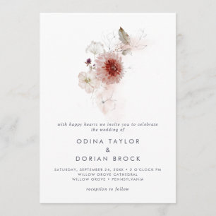 Convites Simples Floral O Casamento De