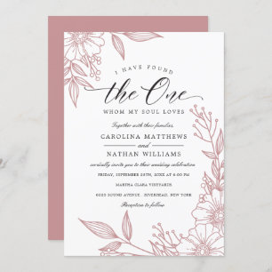 Convites Simples Floral Que Encontrei Blush Wedding