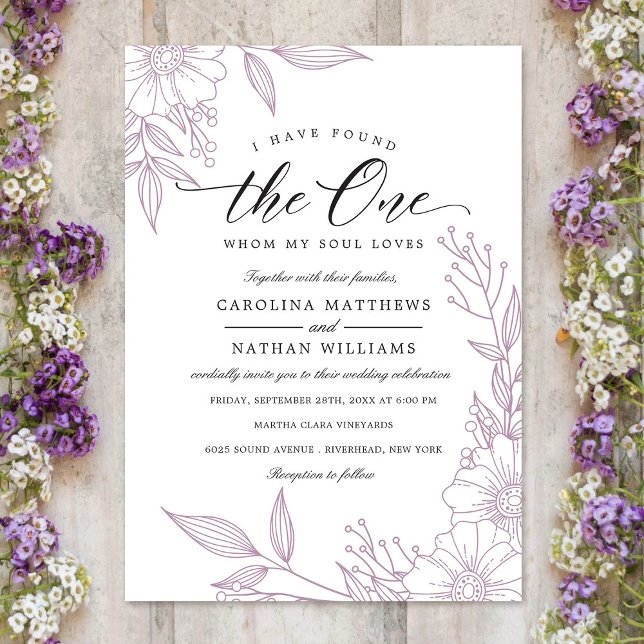 Convites Simples Floral Que Encontrei | Casamento Lilac (Criador carregado)