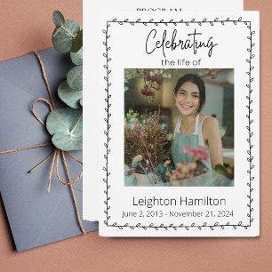 Convites Simples Folha Celebração Funeral do Programa Life
