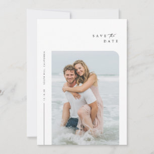 Convites Simples Foto De Casamento Elegante Salvar A Data