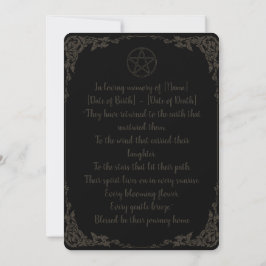 Convites Simples Funeral Pagan Marrom e Preto