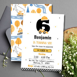 Convites Simples garotos de caminhonete bonitos de 6 aniver