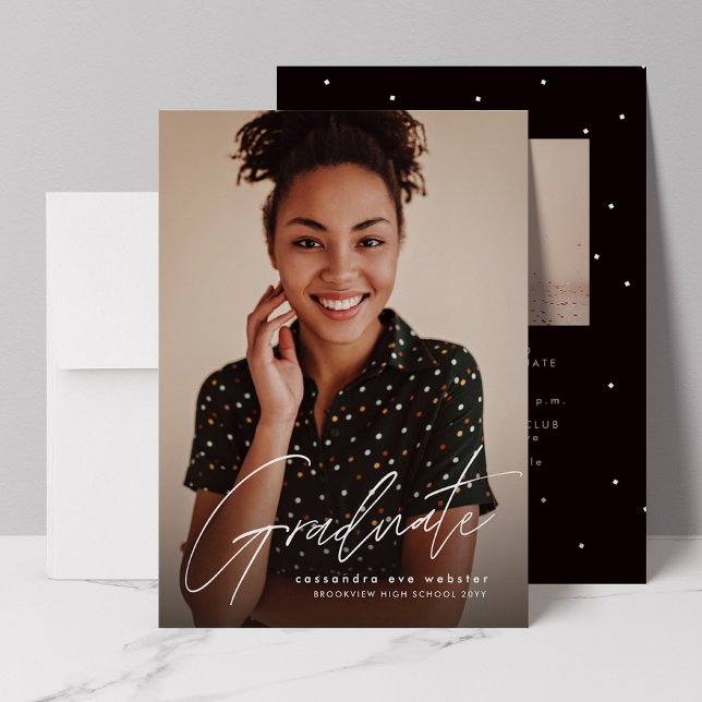 Convites Simples graduação de fotos do Formando com script  (Criador carregado)