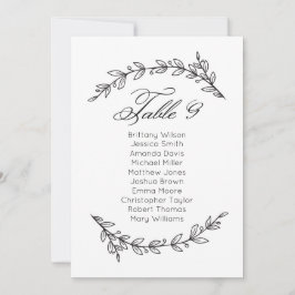 Convites Simples gráfico de assentos de casamento floral. P