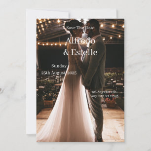 Convites Simples história de casamento branco