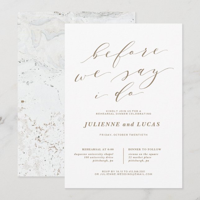 Convites Simples Janto de Ensaio de Caligrafia Romance (Frente/Verso)