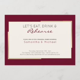 Convites Simples Janto de Ensaio de Casamento Burgundy