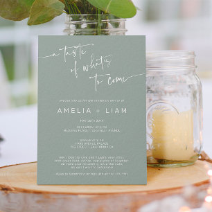 Convites Simples janto de ensaio de casamento verde do boho