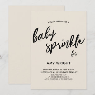 Convites Simples Manuscrito Moderno, Narrador De Bebê