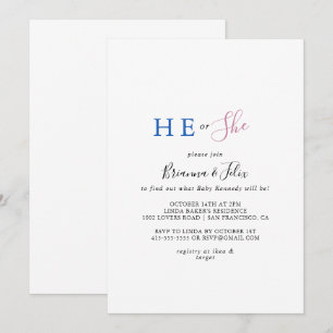 Convites Simples Minimalista - Sua ou Ela Revelação de G