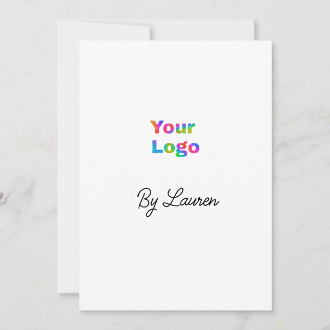 CONVITES SIMPLES MÍNIMO ADICIONE SEU LOGO TEXTO PERSONALIZA (Frente)