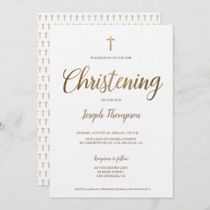 Convites Simples Moderno Dourado Cristo da Cruz