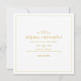 Convites Simples Natal Elegante | Casamento quadrado branco