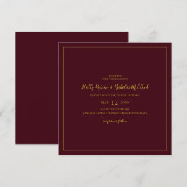 Convites Simples Natal Elegante | Casamento Quadrado Vermel