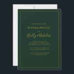 Convites Simples Natal Elegante | Green Wedch Brunch<br><div class="desc">Este simples Natal elegante | Almoço verde é perfeito para o seu brunch de inverno moderno minimalista. A clássica caligrafia de luxo de ouro, junto com o tradicional fundo verde, tudo junto com um quadro mínimo, é certo que completará a vibração colorida que você está procurando. Você pode personalizar com...</div>