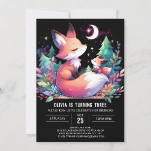 Convites Simples Nature Fox Birthday digital