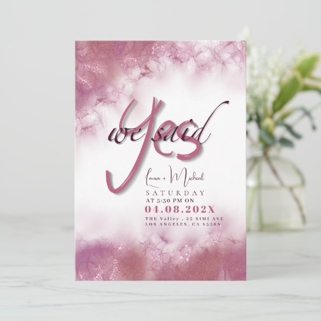 Convites Simples Nós Dissemos Sim Nomes e Texto Personaliza (Em pé/Frente)