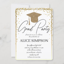 Convites simples para Festa de formatura de ouro