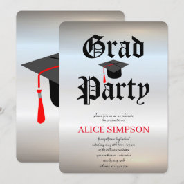Convites Simples para Festa de formatura Silver