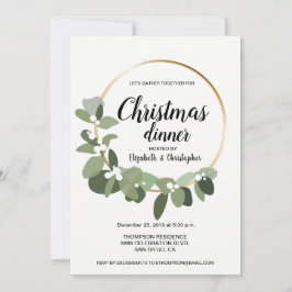 Convites Simples Partido Jante de Natal Moderno Wreath Gree