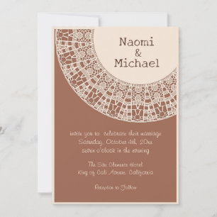 Convites Simples Pastel Terracotta com Casamento de rendas