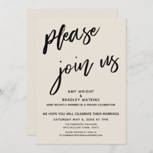 Convites Simples Por Favor Junte-Se A Nós Após O Creme De R