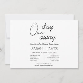 Convites Simples preto branco a um dia de distância Janto d