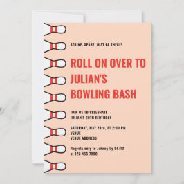 Convites Simples qualquer Festa de aniversário de Boliche F