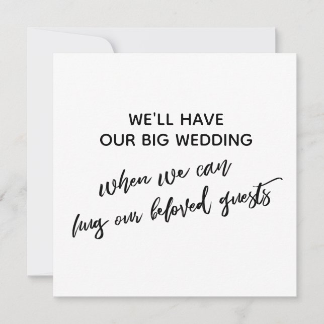 Convites Simples Quando Podemos Abraçar Você Adiou O Casame (Frente)