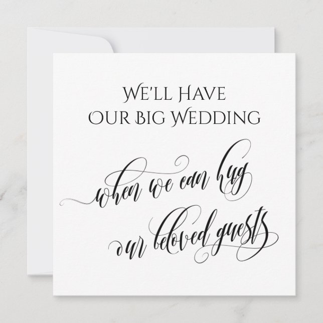 Convites Simples Quando Podemos Abraçar Você Adiou O Casame (Frente)