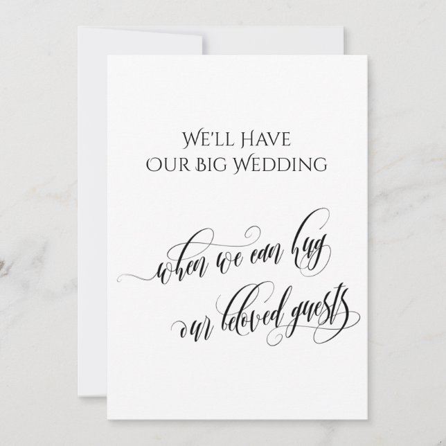 Convites Simples Quando Podemos Abraçar Você Adiou O Casame (Frente)