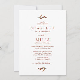 Convites Simples queda minimalista deixa casamento Terracot