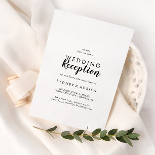 Convites Simples Recepção de Casamento com Caligrafia