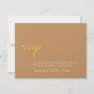 Convites Simples resposta de RSVP de casamento com brilho e
