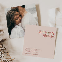 Simples Retro Vibes Blush Quadrado Foto Quadrado R